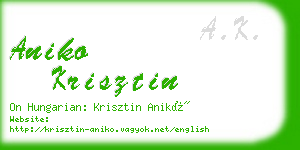 aniko krisztin business card